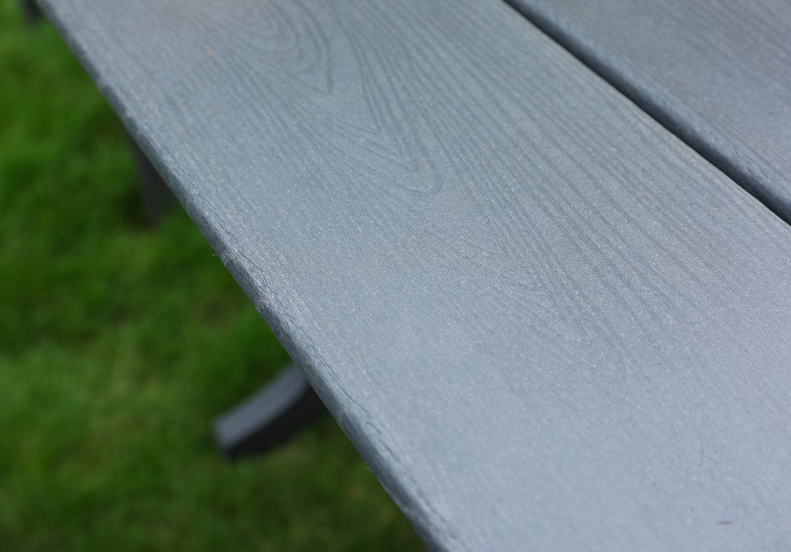 Grey HDPE VI-Pice Outdoor Dining Set cum Horizontali Backrest
