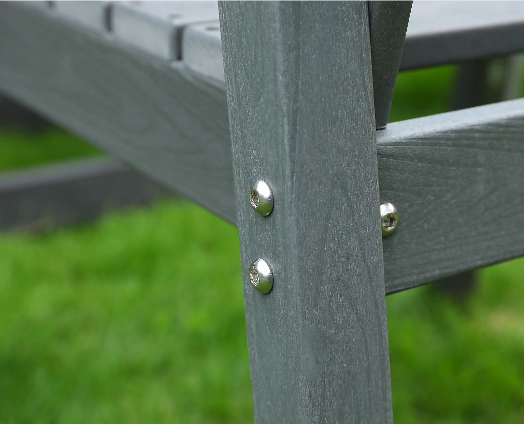 Grey HDPE VI-Pice Outdoor Dining Set cum Horizontali Backrest