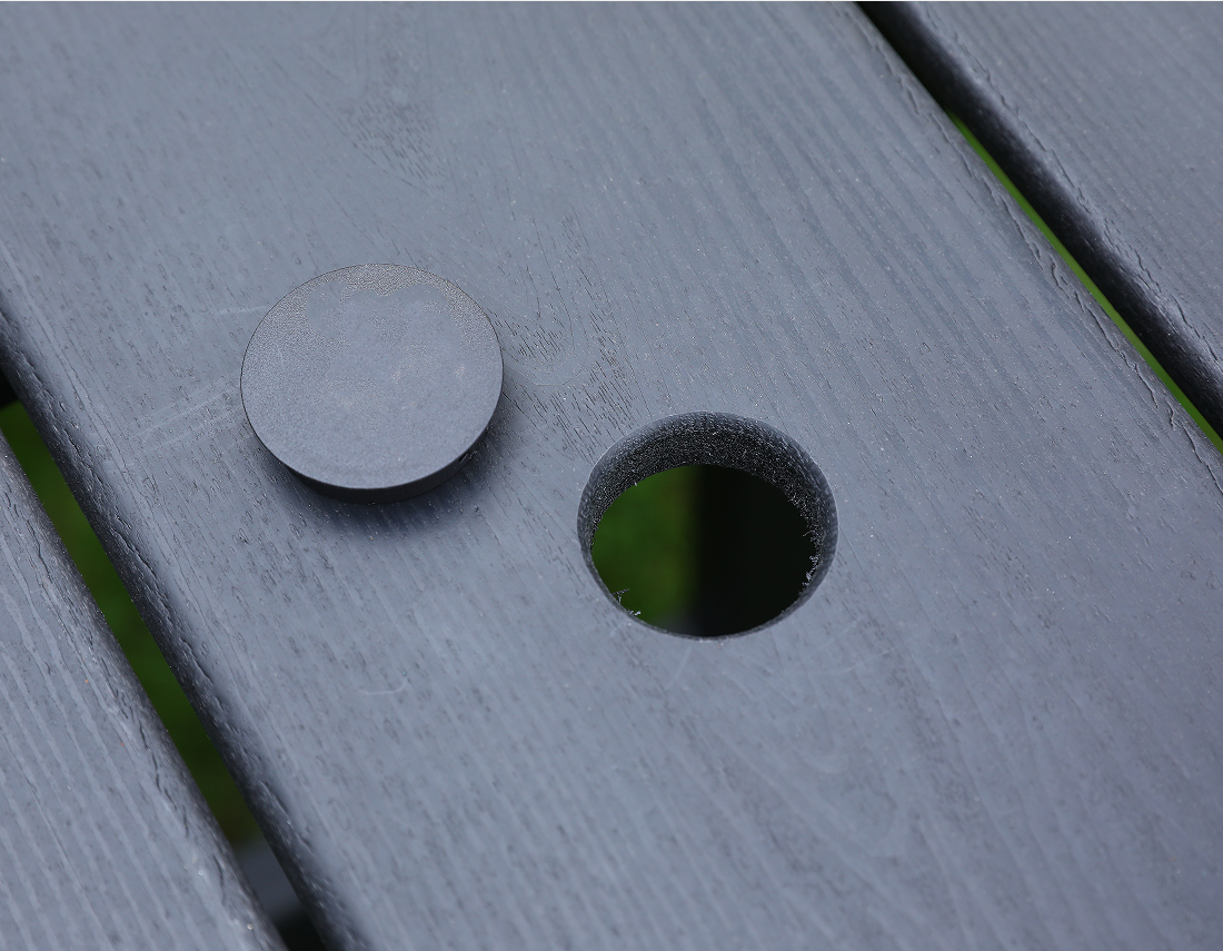 Grey HDPE Rectangularis Outdoor Tabula
