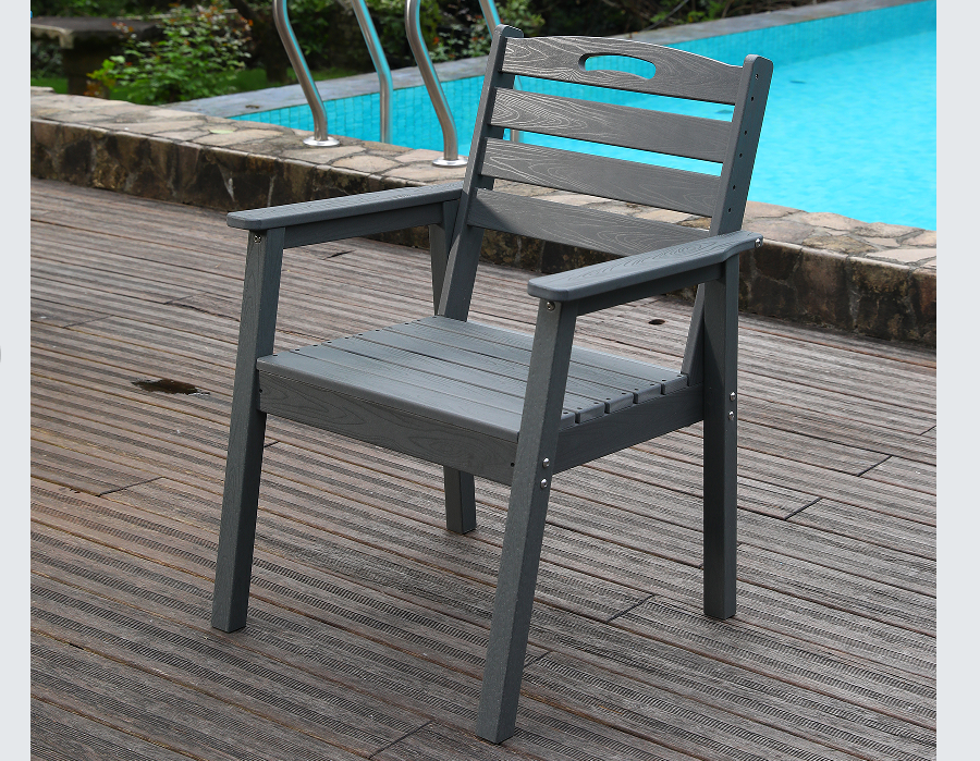 Rasa Grey Single Cross Back HDPE Triclinium Cathedra