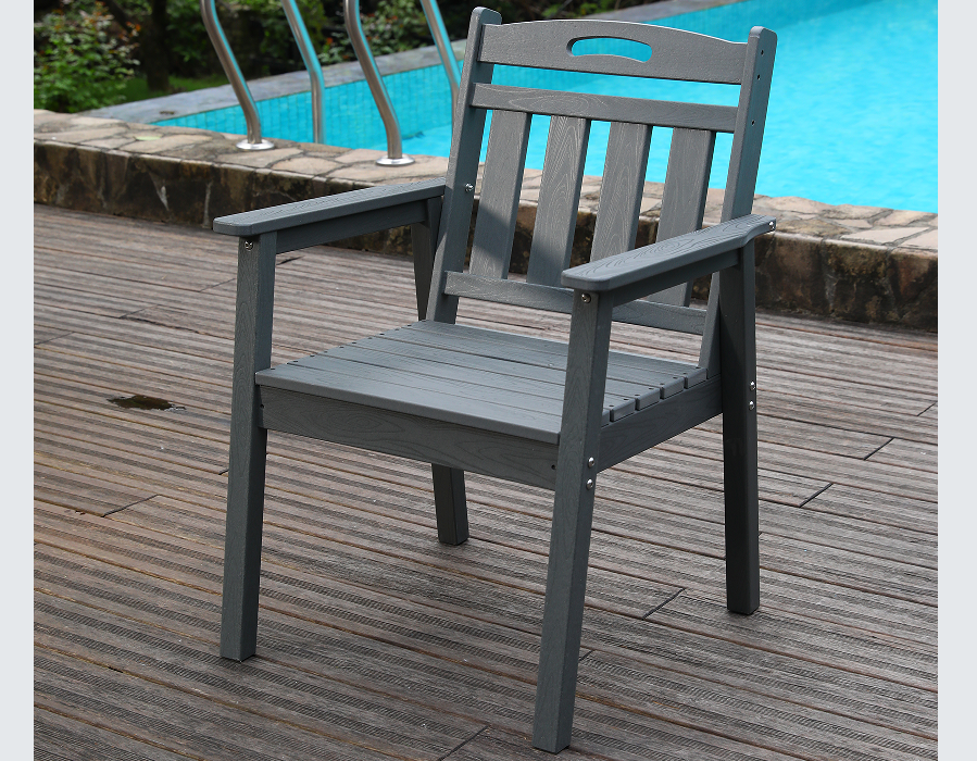 Tempestas Grey textured HDPE Verticalis Triclinium Cathedra