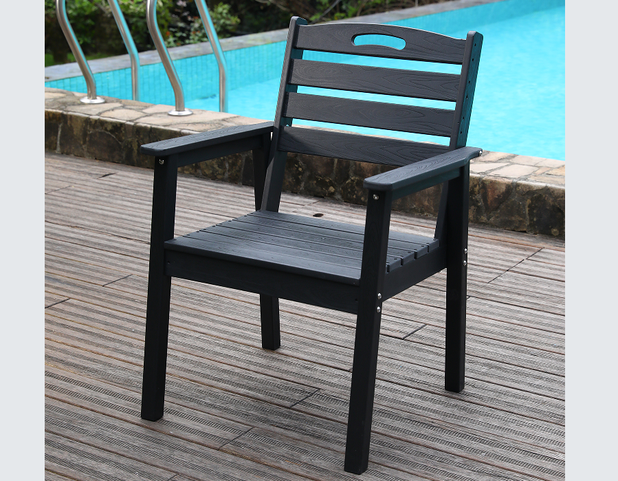 Black Slatted Water-Fuspensionem HDPE Cathedra Dining