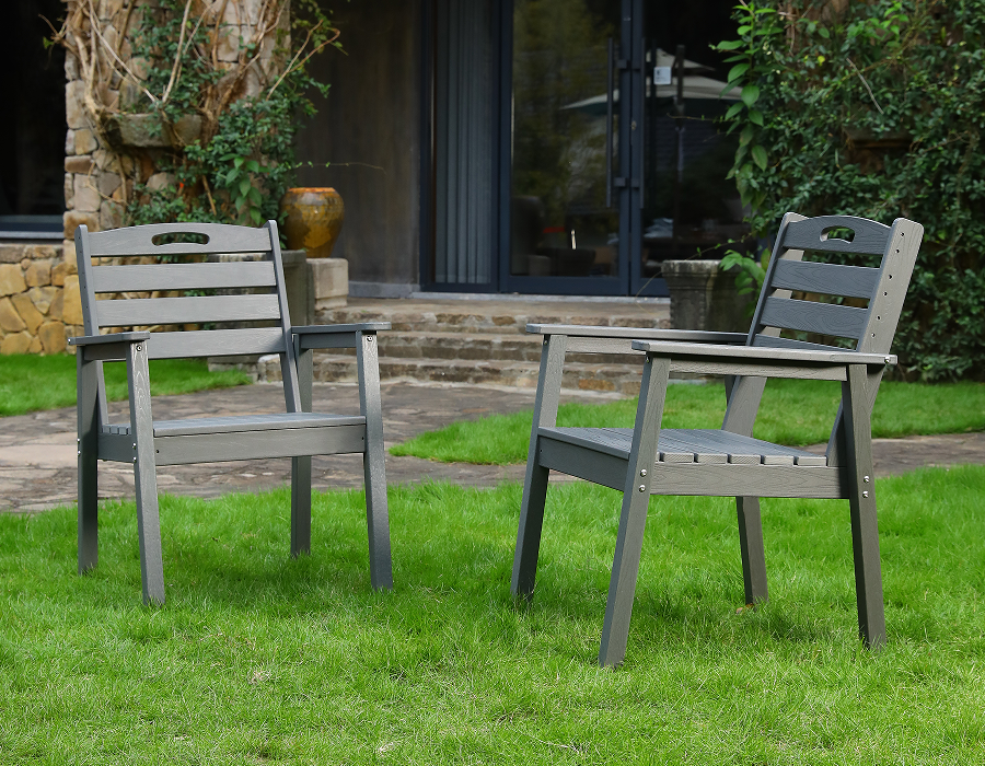 Carbona Gray 2-Pack Classic X-Back HDPE Adirondack Chair
