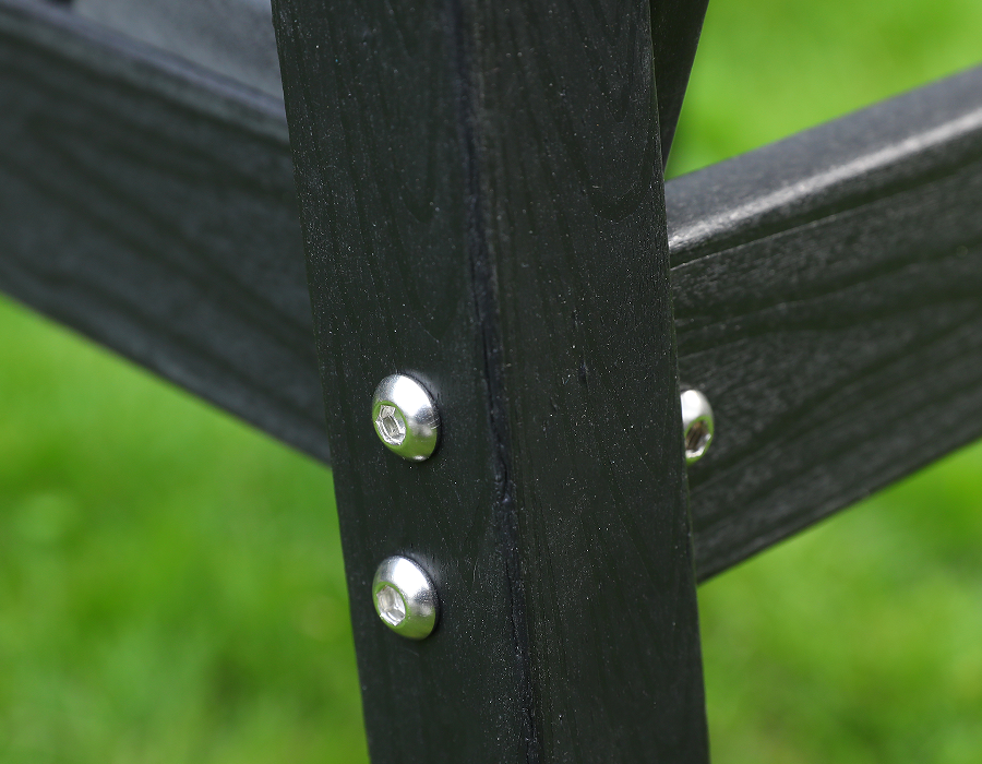 Black 2-Pack Cross Back HDPE Adirondack Triclinium Cathedra