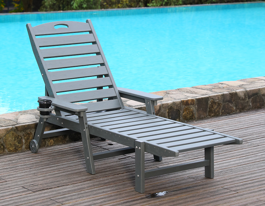 Urban Gray HDPE Single Adirondack Lounge Chair