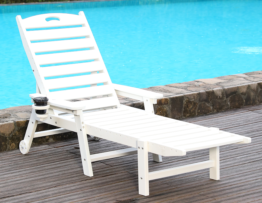 Splendida White HDPE Solo Adirondack Lounge Chair