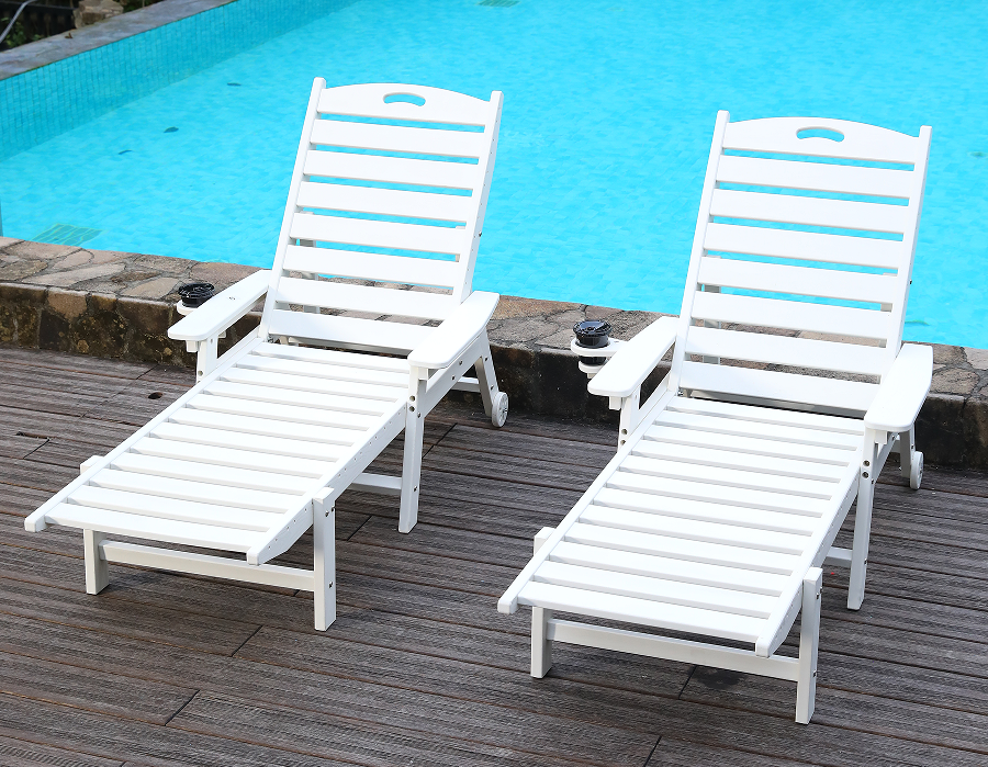 Pura Alba II-Pack HDPE Minimalist Adirondack Lounge Set