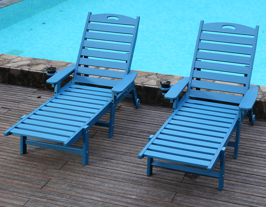 Serenus Oceanus Blue II-Pack HDPE recubans Adirondack Set
