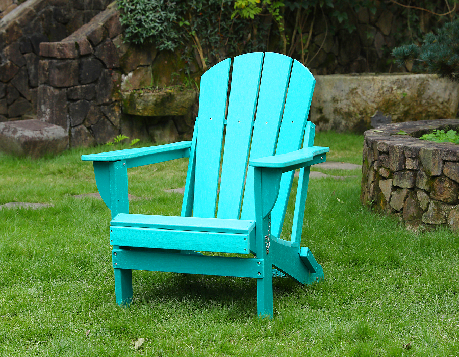 Vibrant Turquoise HDPE Rana Adirondack Chair