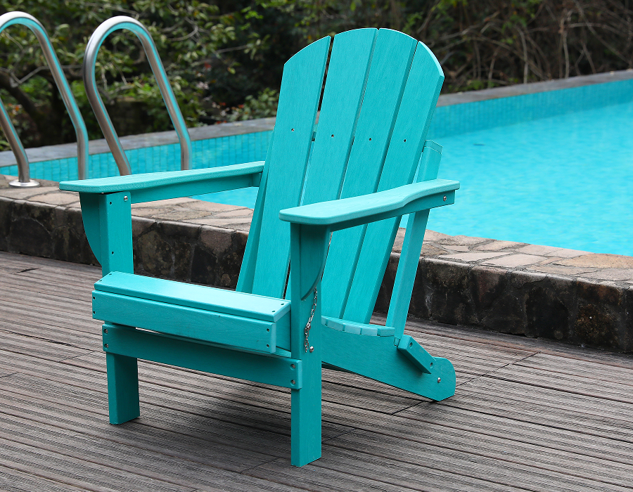 Vibrant Turquoise HDPE Rana Adirondack Chair