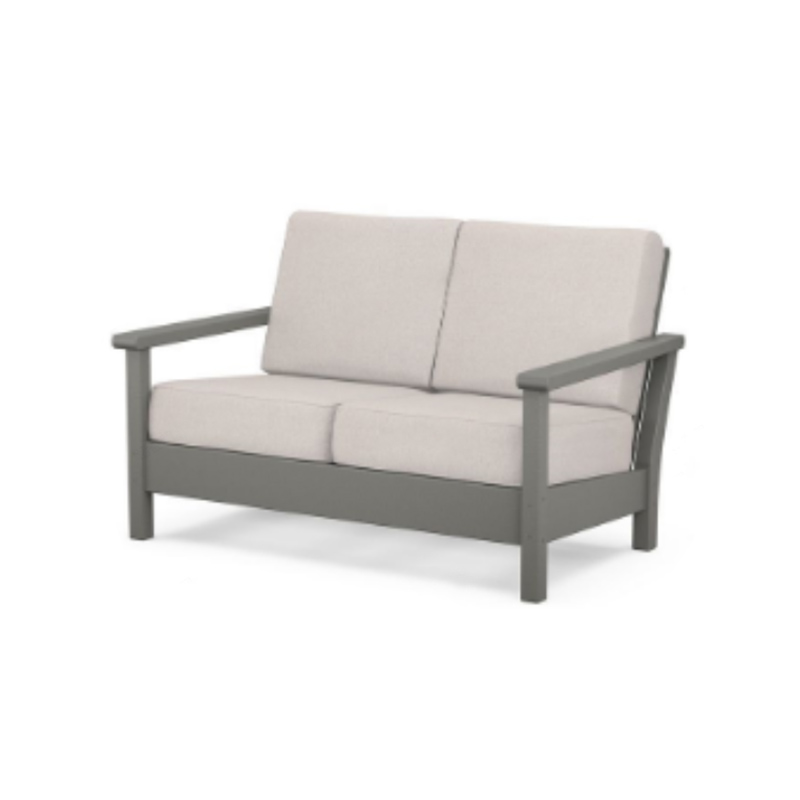 HDPE Gray All Weather Use Outdoor Loveseat Double Sofa