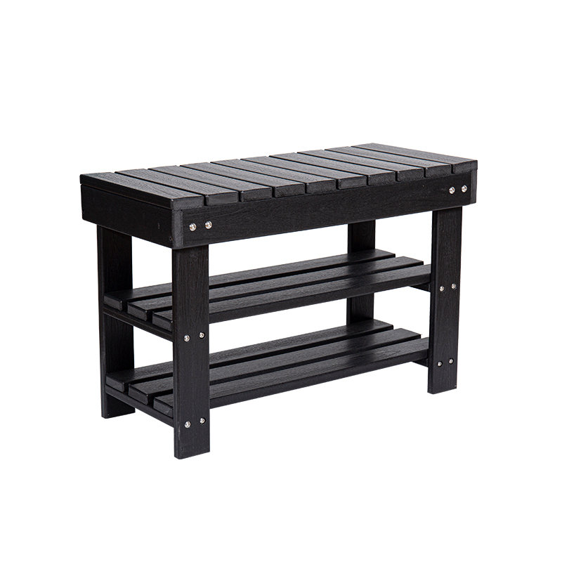 Nitens Black HDPE Three-Tier Long Mensam