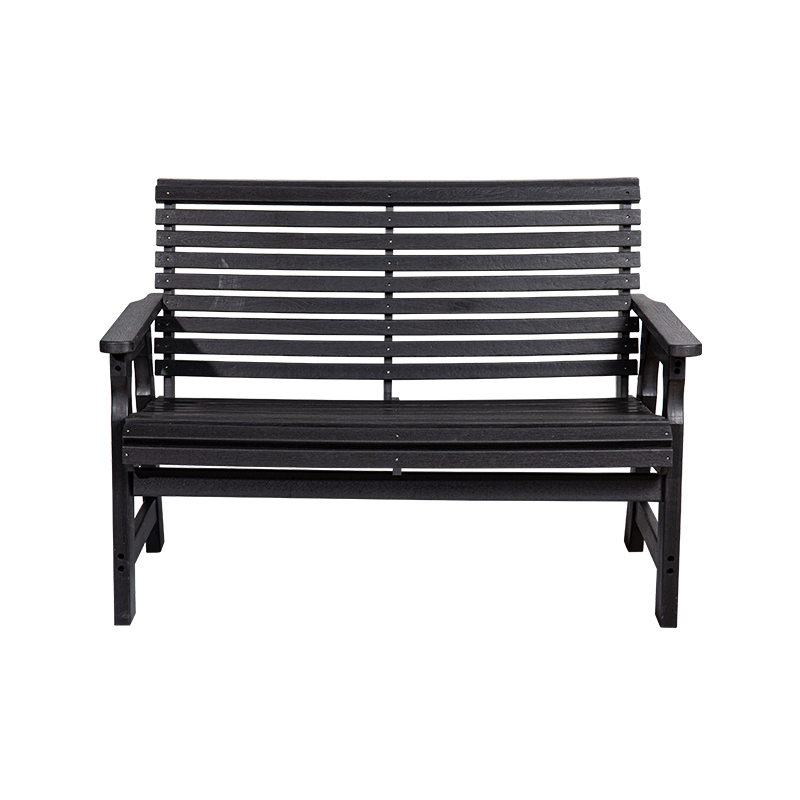 HDPE omnes-Tempestas Outdoor Glider banco cum Slatted Design