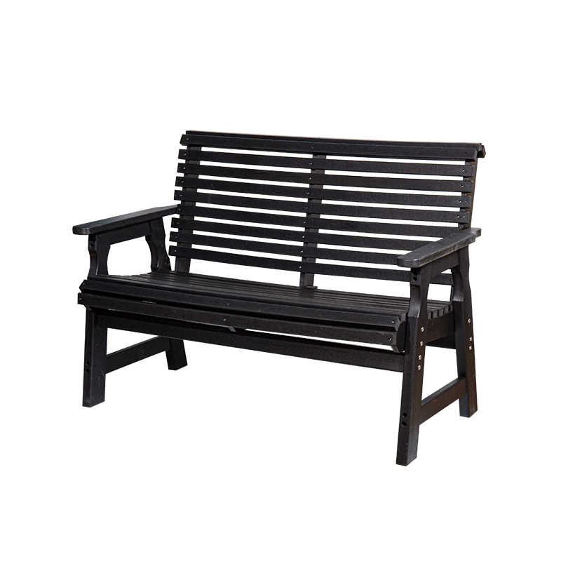 HDPE omnes-Tempestas Outdoor Glider banco cum Slatted Design