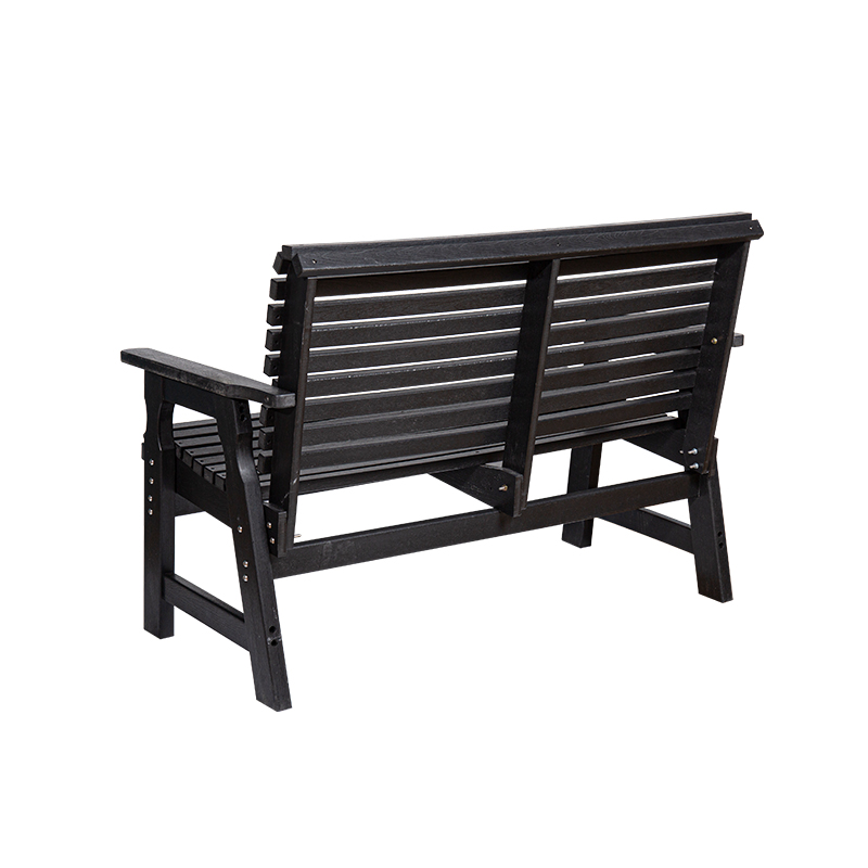 HDPE omnes-Tempestas Outdoor Glider banco cum Slatted Design