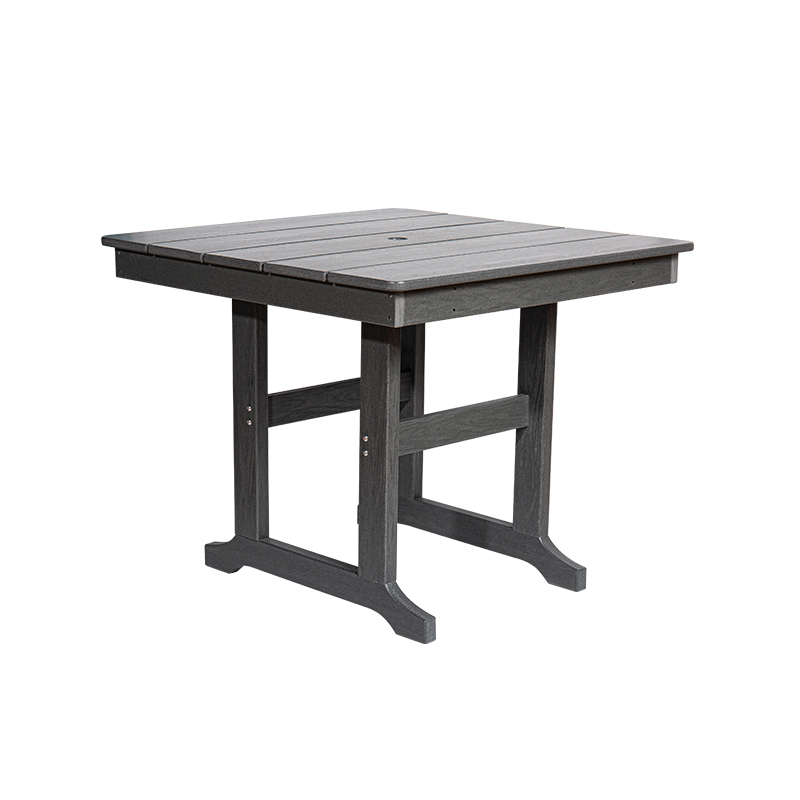 Cinereo HDPE Quadratus Dining mensam pro umbraticis et Outdoor usus