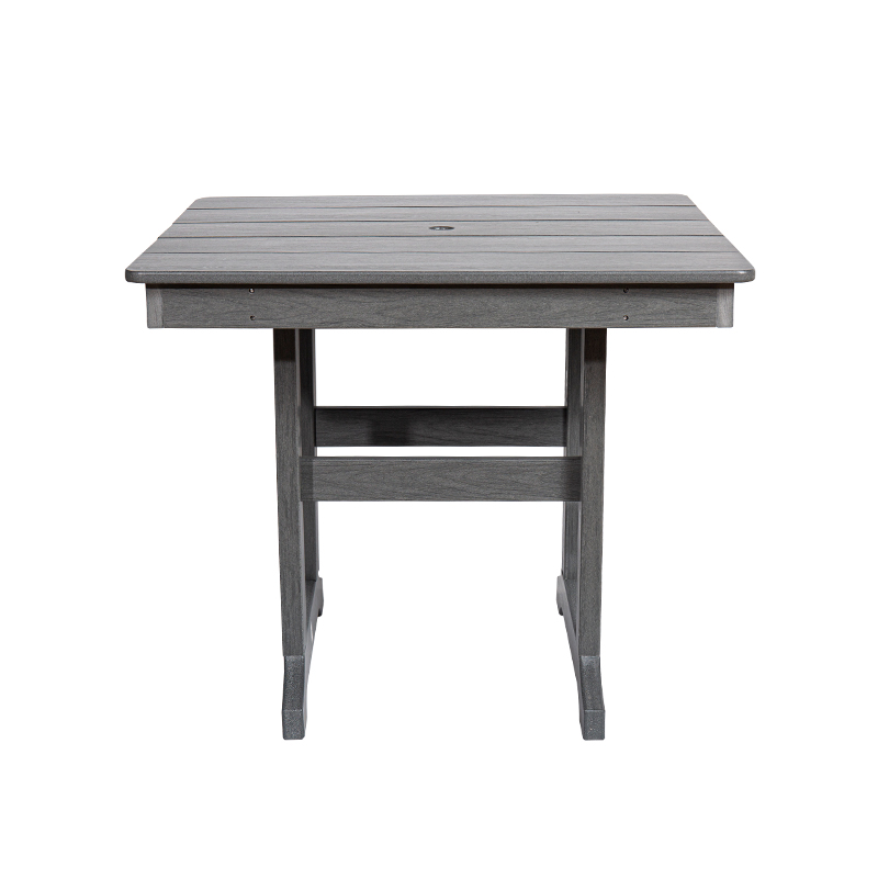 Cinereo HDPE Quadratus Dining mensam pro umbraticis et Outdoor usus